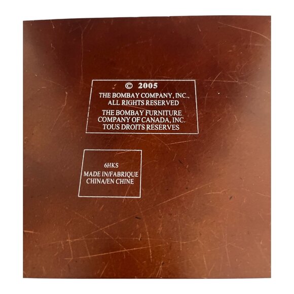 Bombay Company 2005 Wooden Desk Organizer with Brass Emblem Bowl – Mahogany Fini - Picture 7 of 9